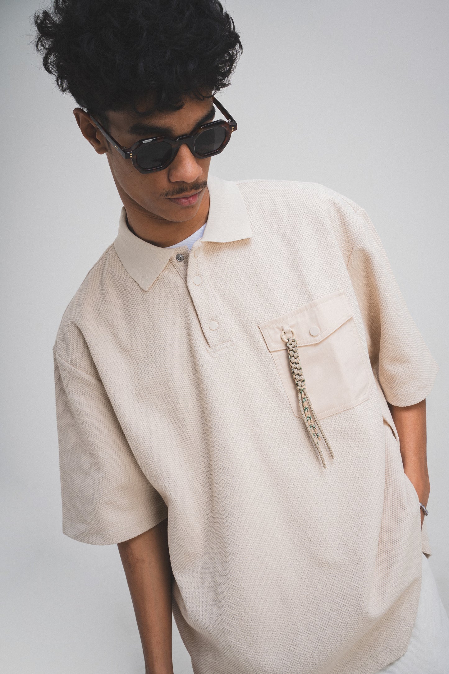 ANS Macar Polo Overshirt - Beige