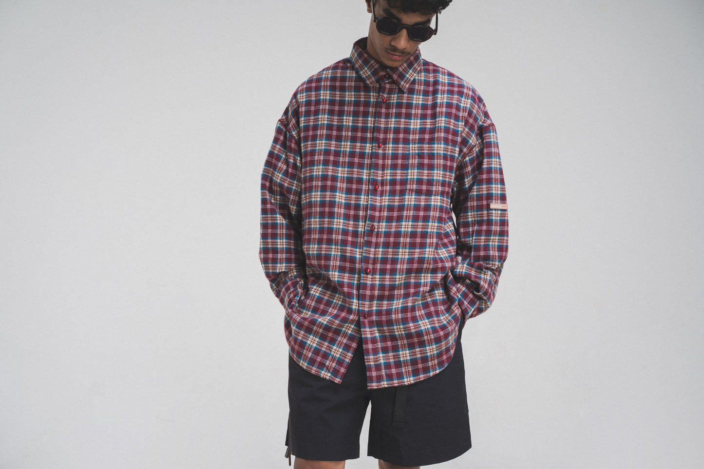 ANS Van Plaid Shirt - Red